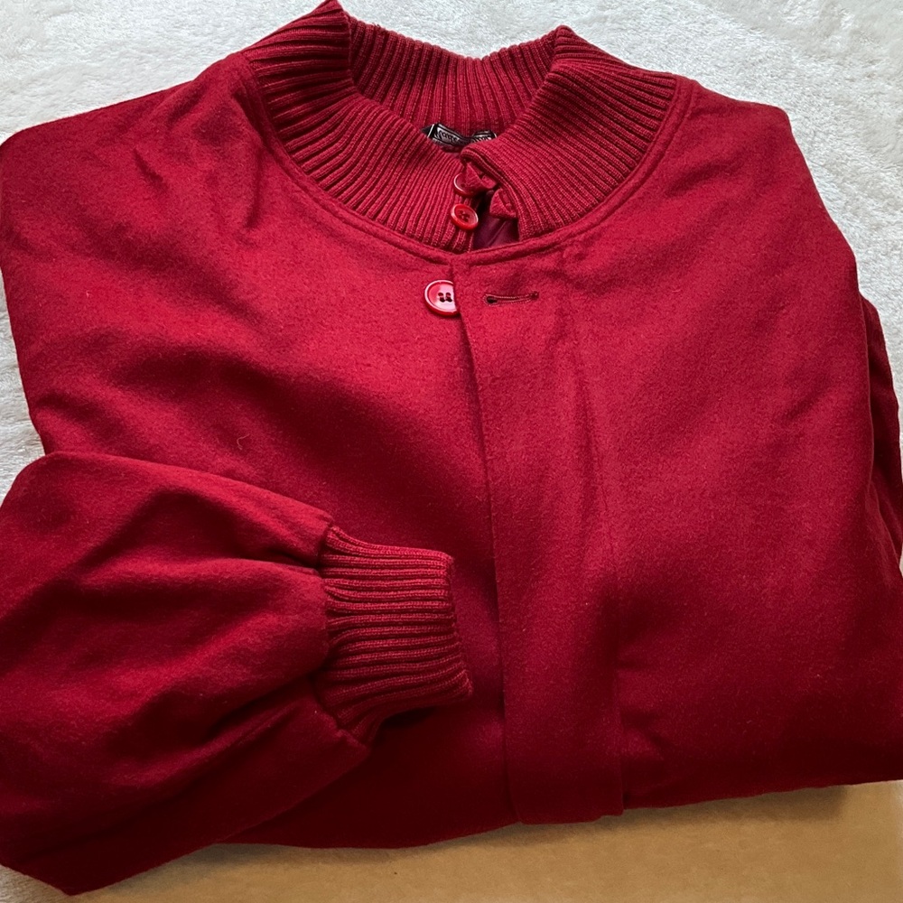 Elegant Red Men's Cardigan Jacket